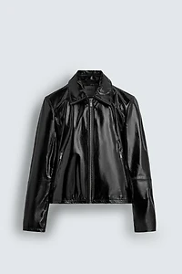 SHINY FINISH LEATHER JACKET