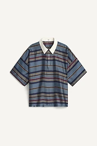 CUPRO-SILK BOXY FIT POLO SHIRT
