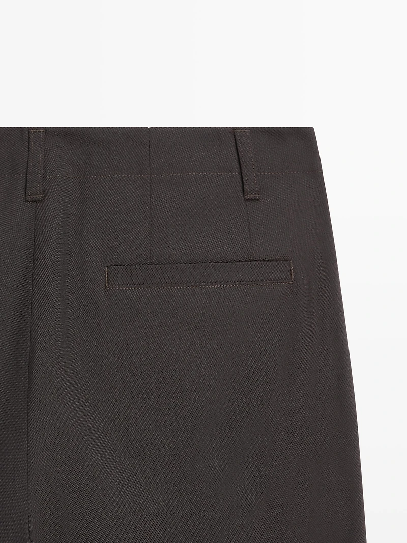 Cool wool textured trousers