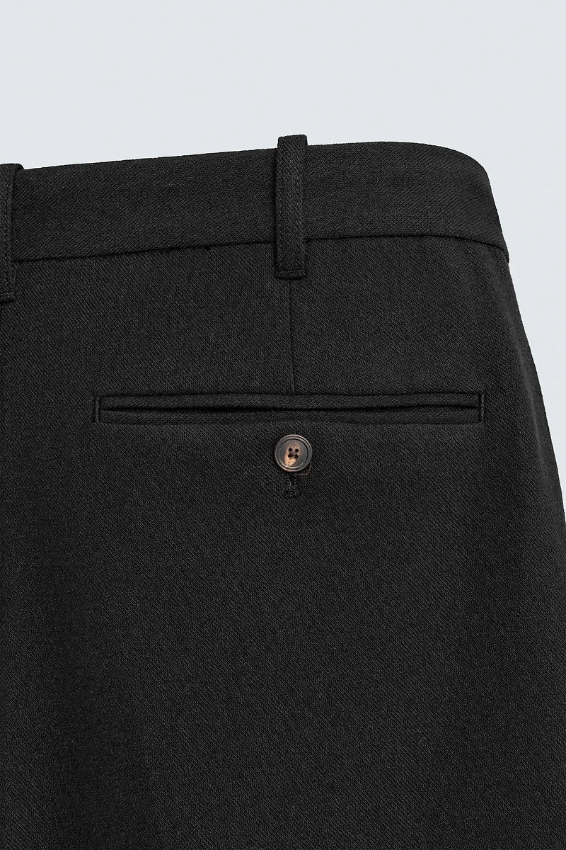 PLEATED FLANNEL PANTS