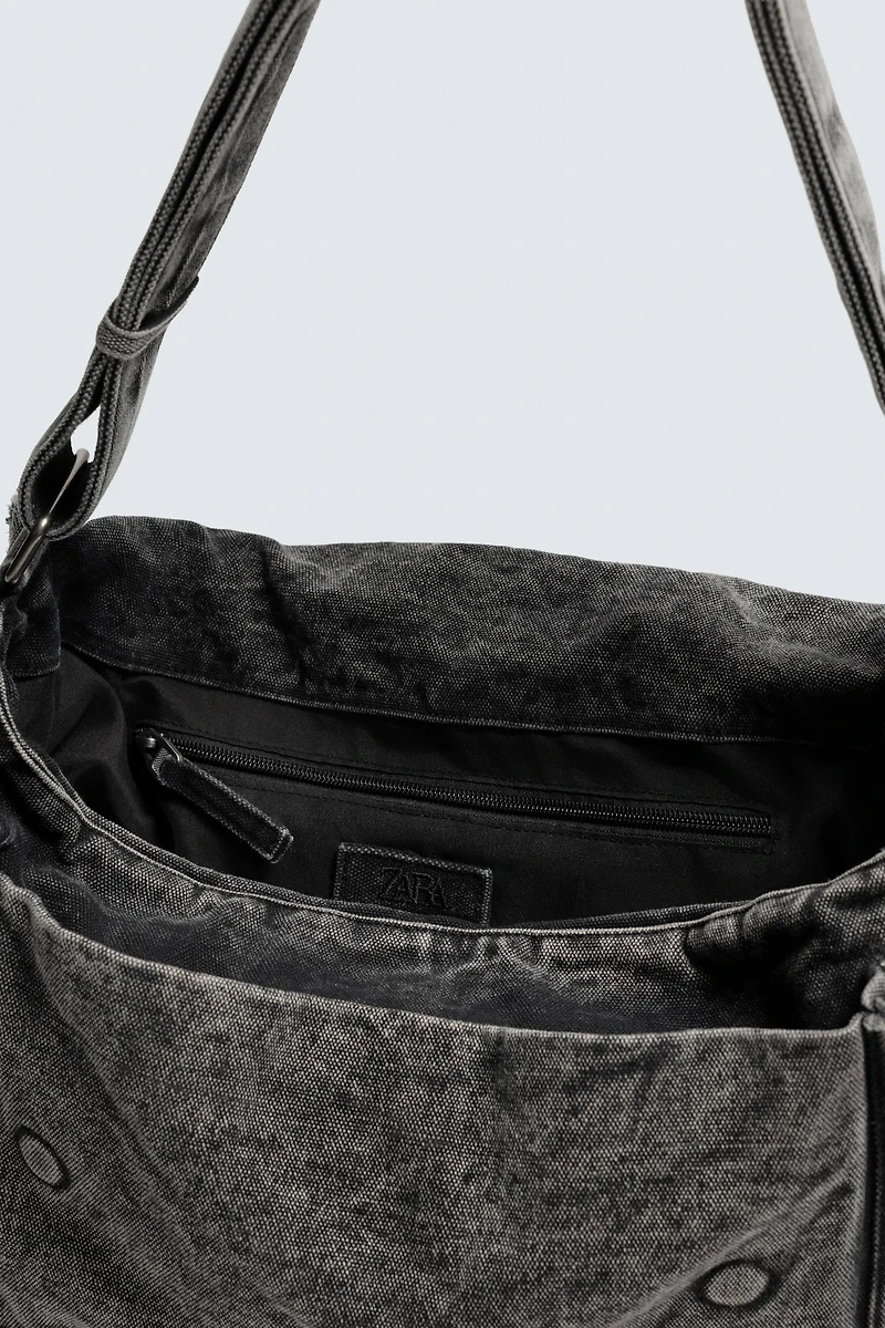 SAC BANDOULIÈRE EN DENIM EFFET DÉLAVÉ