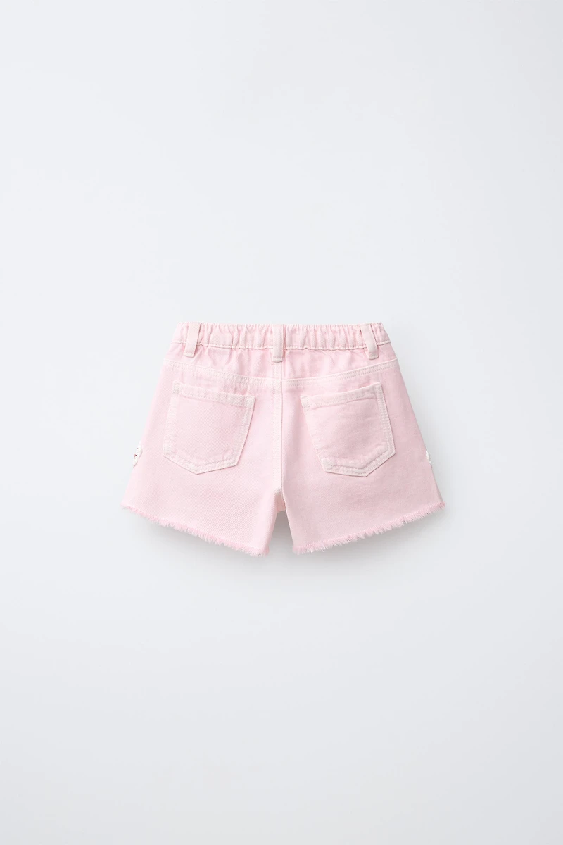 FLORAL CROCHET TWILL SHORTS