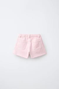 FLORAL CROCHET TWILL SHORTS