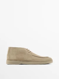 Soft split leather boot-style shoes