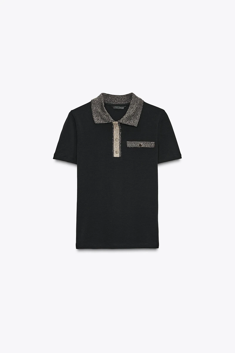 METALLIC THREAD T-SHIRT