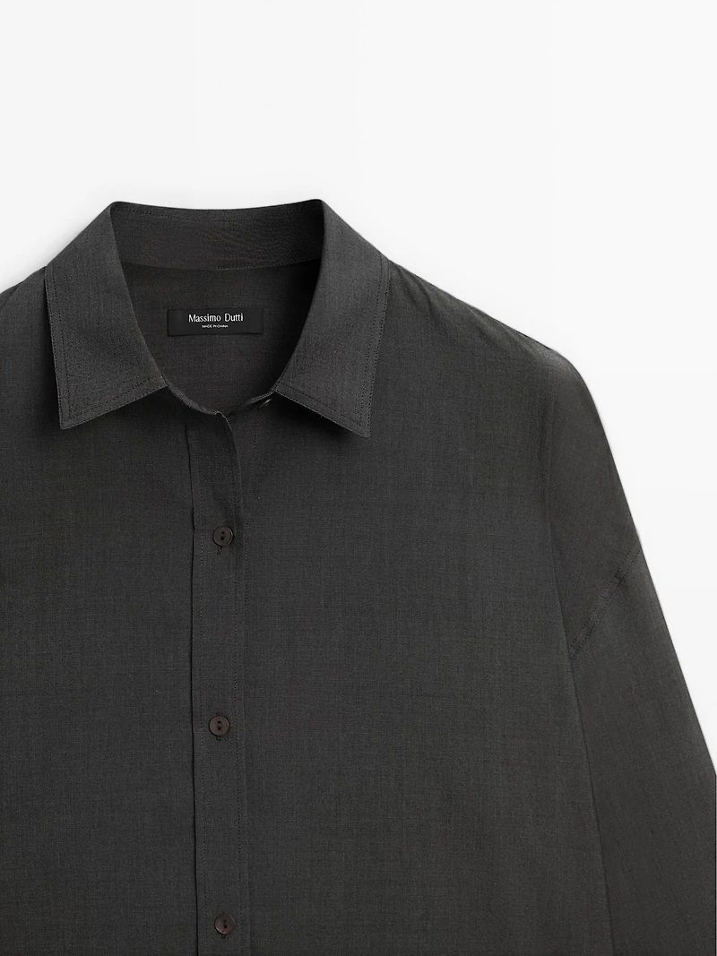 Oversize cotton blend shirt