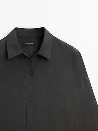 Oversize cotton blend shirt