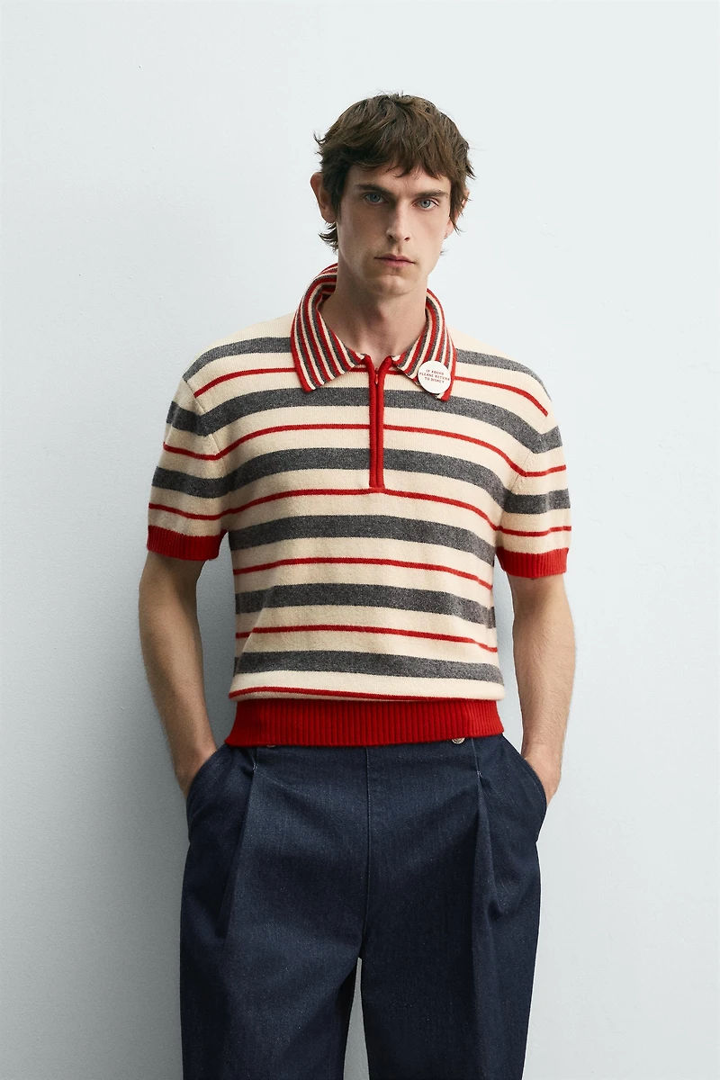 STRIPED KNIT POLO SHIRT HARRY LAMBERT FOR ZARA X DISNEY