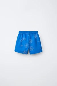 6-14 YEARS/ EMBROIDERED MARINE SWIM SHORTS