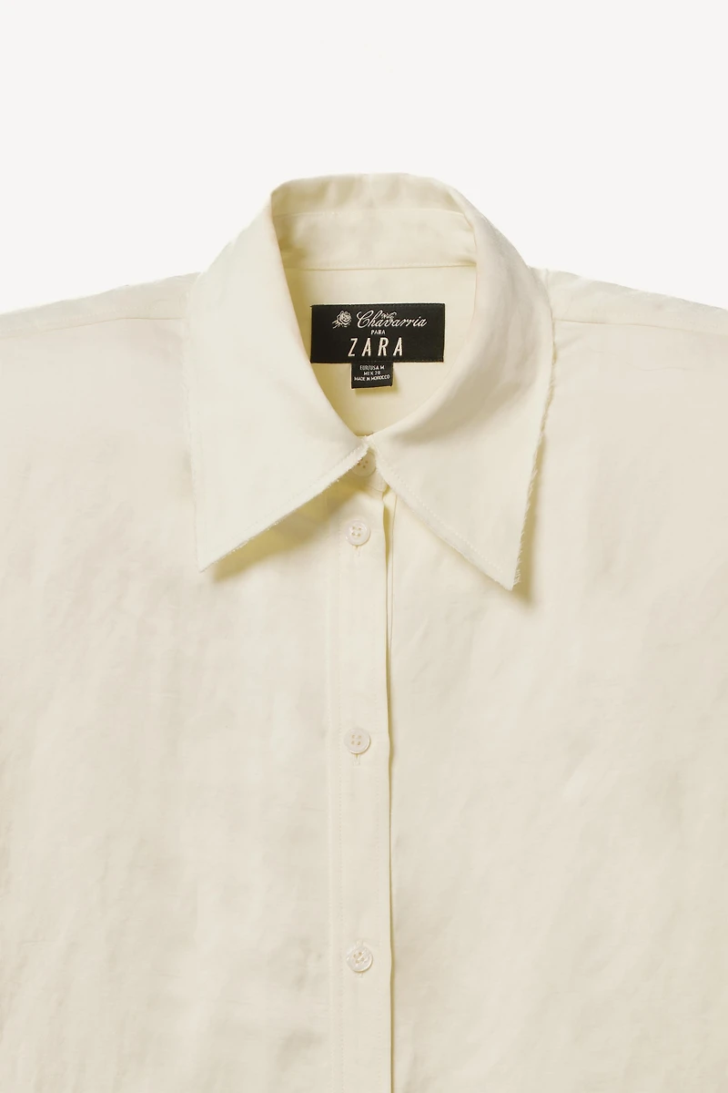 LINEN SHOULDER PAD SHIRT DRESS WILLY CHAVARRIA X ZARA