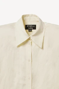 LINEN SHOULDER PAD SHIRT DRESS WILLY CHAVARRIA X ZARA