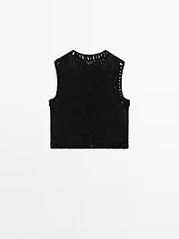 Gilet en maille avec broderies