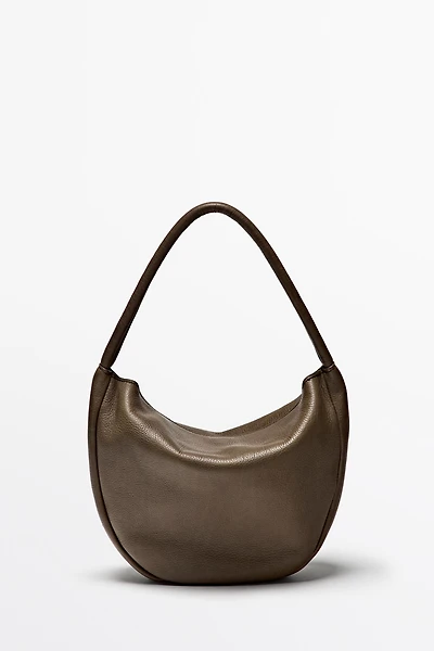 Nappa leather mini slouch bag
