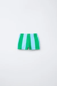 3-6 YEARS/STRIPED LEMON SWIM TRUNKS