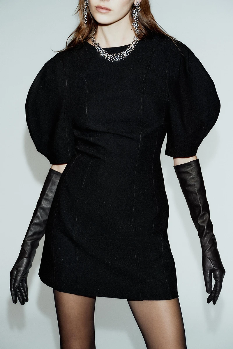 SHORT BALLOON SLEEVE DRESS