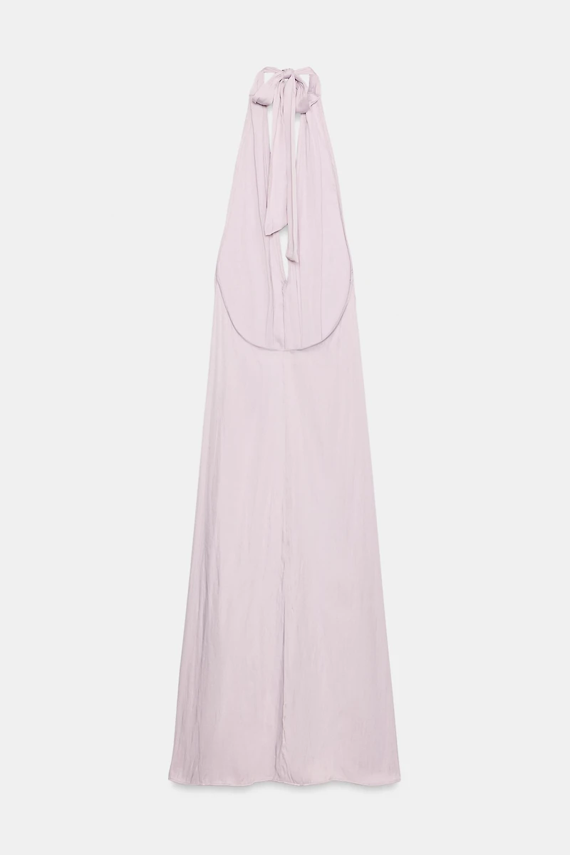 ROBE MIDI HALTER SATINÉE