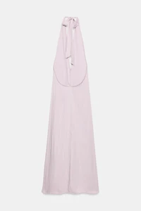 ROBE MIDI HALTER SATINÉE