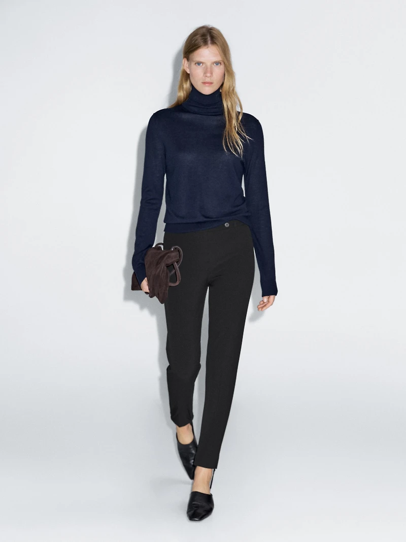 100% cotton trousers with elasticated hems