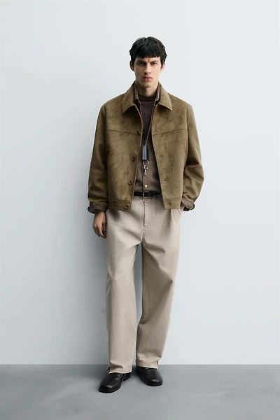 VESTE EFFET DAIM REGULAR FIT