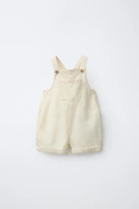 LINEN AND COTTON OVERALL SHORTS