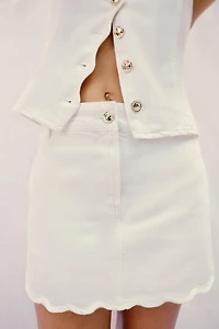 JUPE-PANTALON Z1975 EN DENIM À BASE ONDULÉE