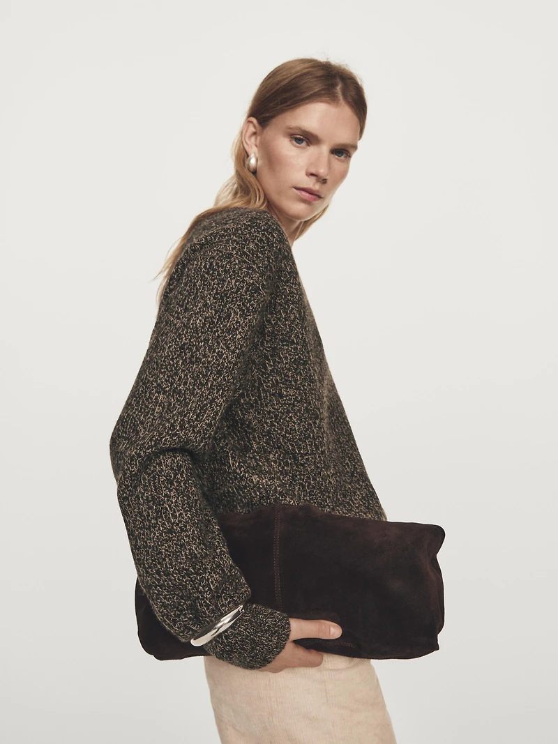 Mouliné V-neck knit jumper