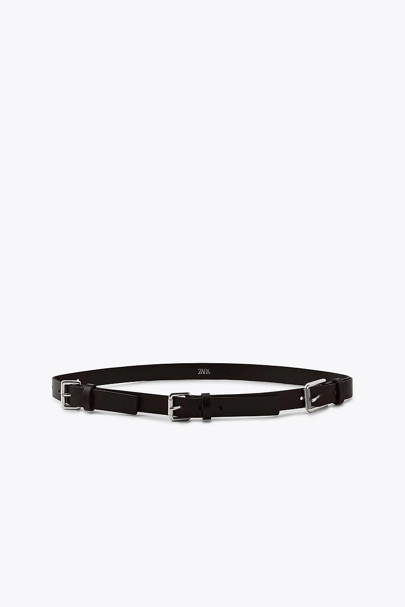 LEATHER MULTI-POSITION BUCKLE BELT