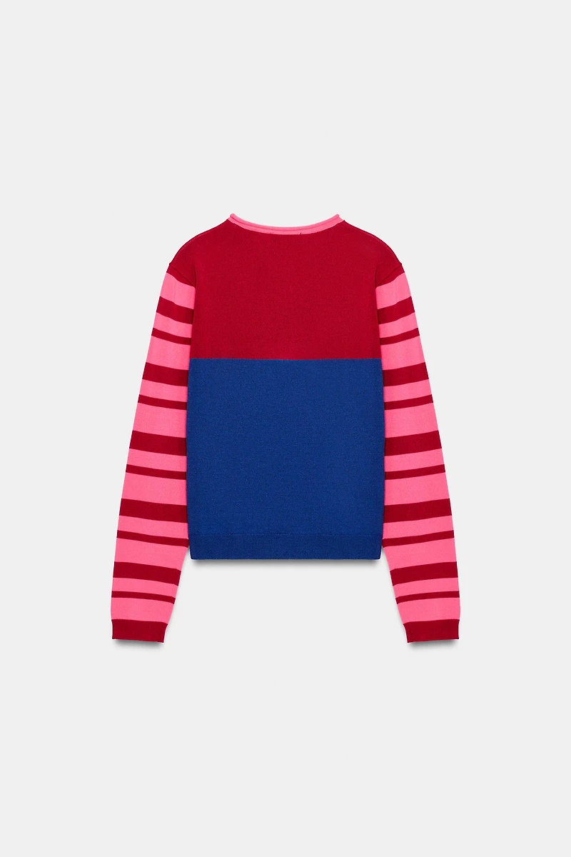 COLOR BLOCK CARDIGAN
