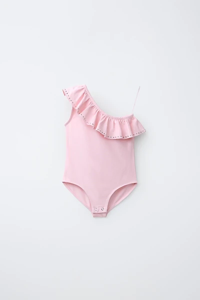 ASYMMETRIC RUFFLE BODYSUIT