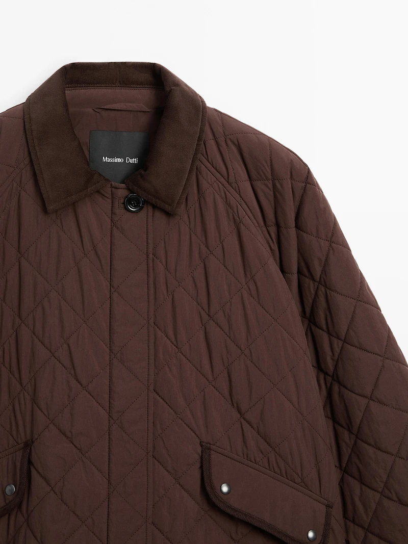Veste légère courte détail velours côtelé