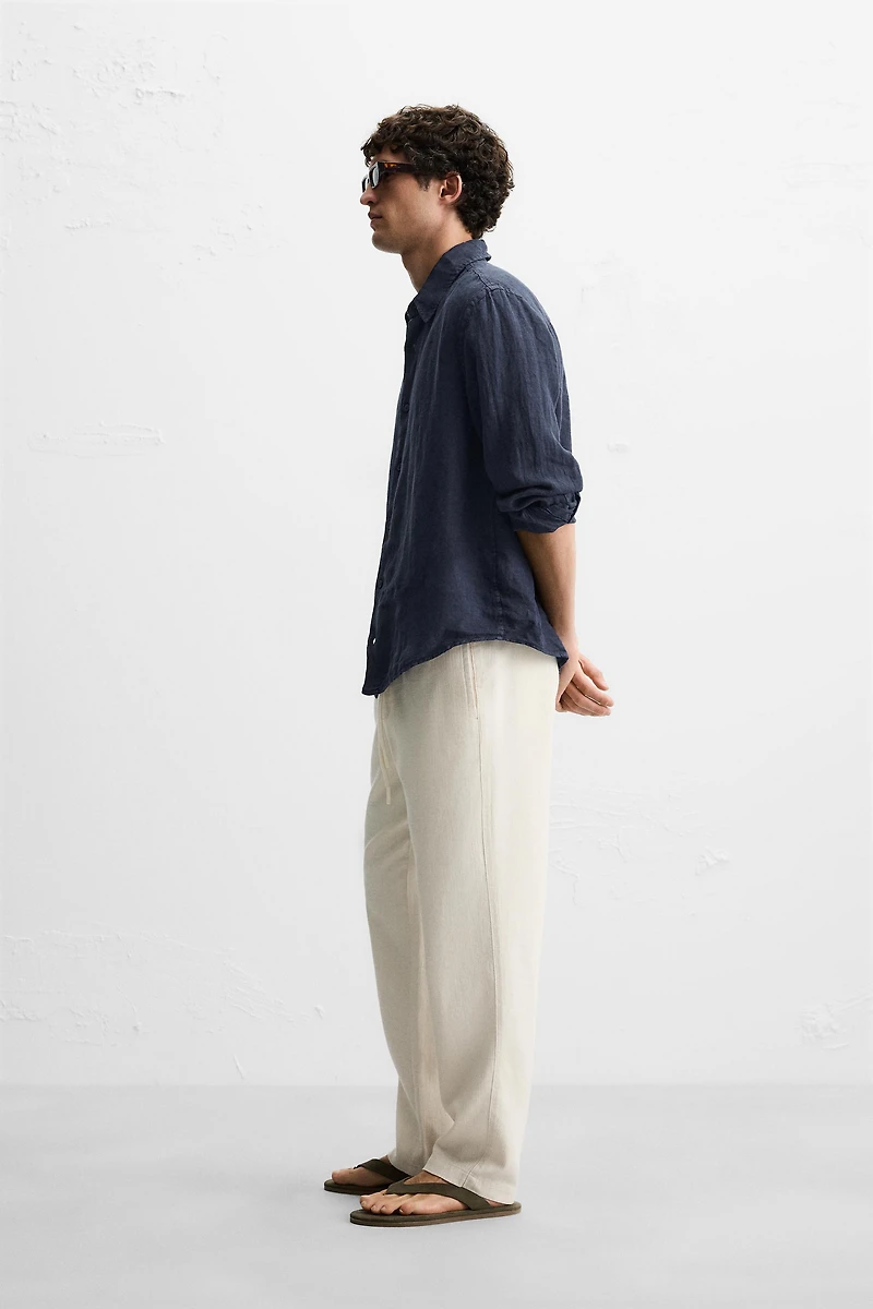 PANTALON COUPE DÉCONTRACTÉE À TEXTURE
