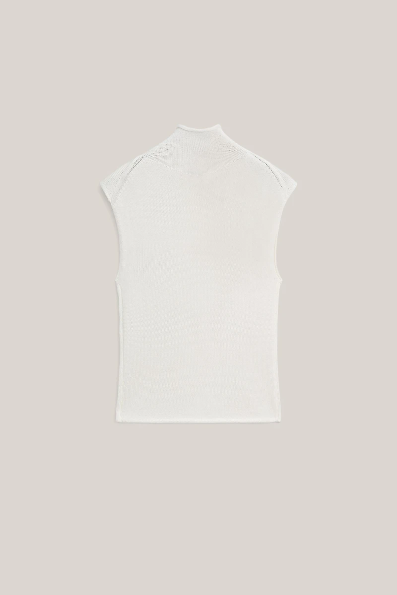 Knit cotton and silk mock turtleneck top - LIMITED EDITION