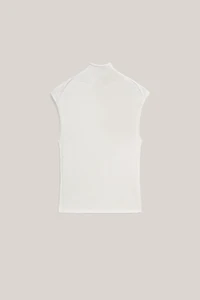 Knit cotton and silk mock turtleneck top - LIMITED EDITION