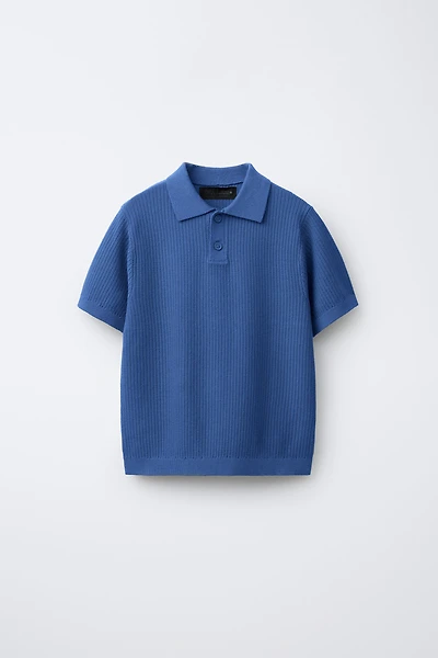 BASIC RIB KNIT POLO SHIRT