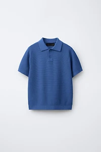 BASIC RIB KNIT POLO SHIRT