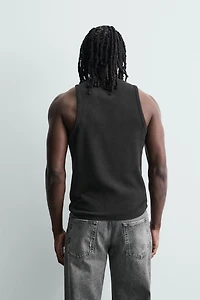 WASHED RIBBED TANK TOP