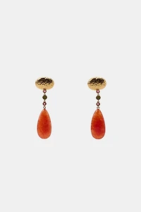 BUTTON STONE EARRINGS