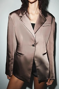 SATIN EFFECT BLAZER WITH BACK VENTS