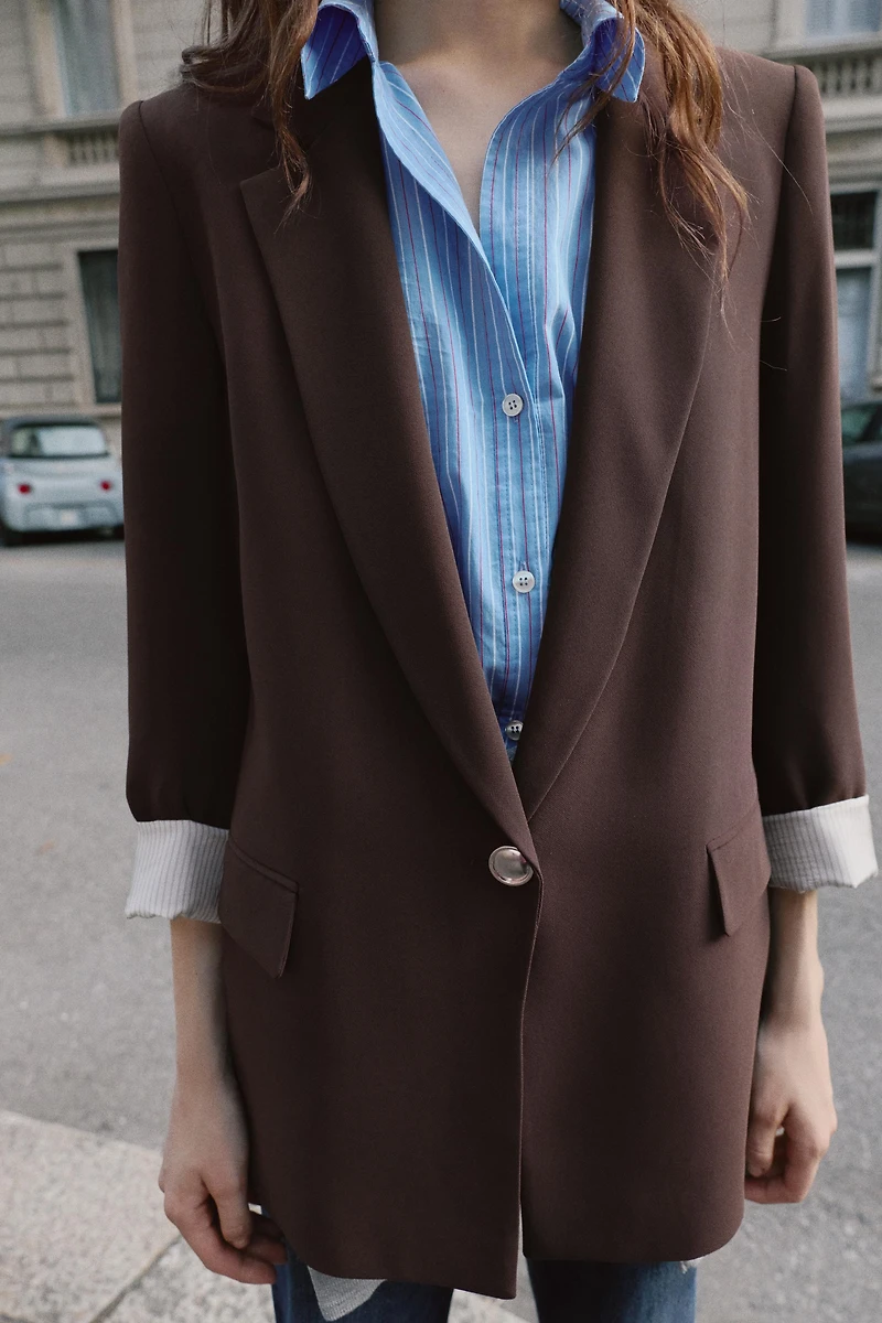 PRINTED CUFF BLAZER