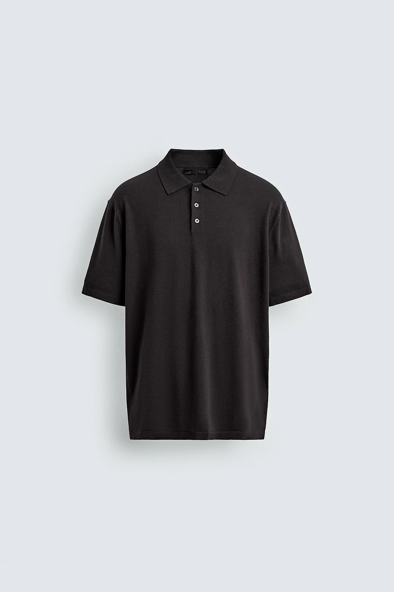 REGULAR FIT COTTON BLEND KNIT POLO