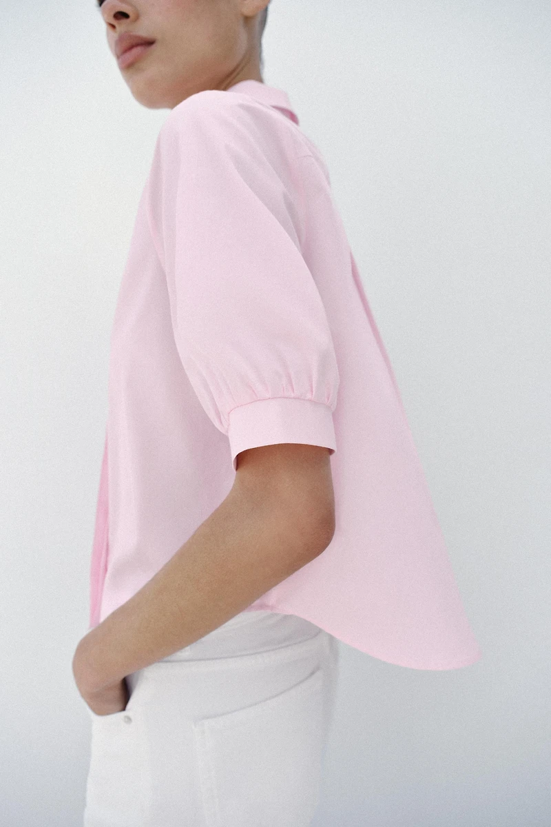 SHORT SLEEVE SHIRT WITH PEARLS