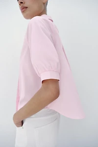 SHORT SLEEVE SHIRT WITH PEARLS