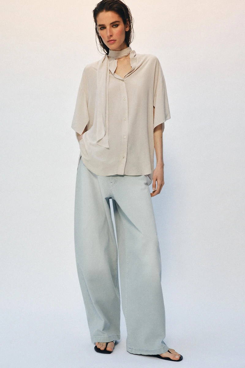 ZW COLLECTION FLOWY TIED SHIRT