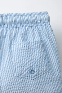1-6 YEARS/ STRIPED SEERSUCKER SWIM SHORTS