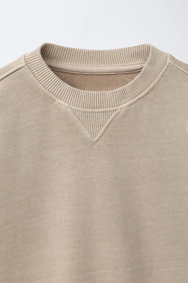 GARMENT DYED PLAIN SWEATSHIRT