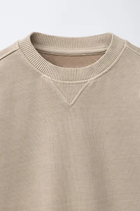 GARMENT DYED PLAIN SWEATSHIRT