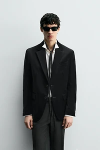 REGULAR FIT VELVET BLAZER