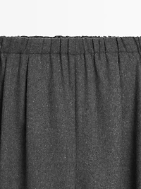 Wool blend trousers with elasticated waistband