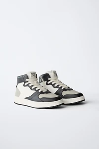 CONTRAST HIGH-TOP SNEAKERS