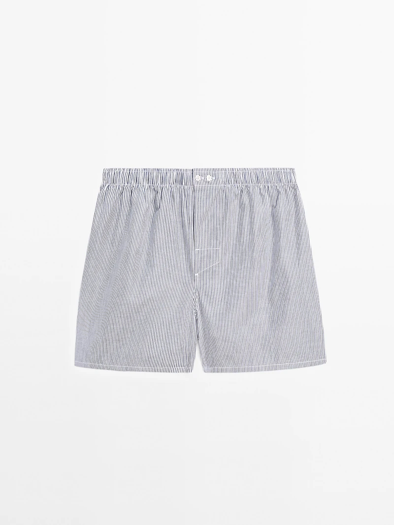 Striped print boxers